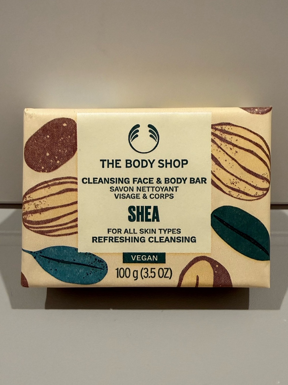 The Body Shop Shea Cleansing Face & Body Soap Bar 3.5 Oz 100g New